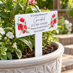 Acrylic Poppy plant pot memorial plaque