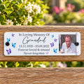 Acrylic bench picture memorial plaque - Butterflies