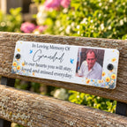 Acrylic bench picture memorial plaque - Wild Flowers