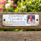 Acrylic bench picture memorial plaque - Wild Flowers