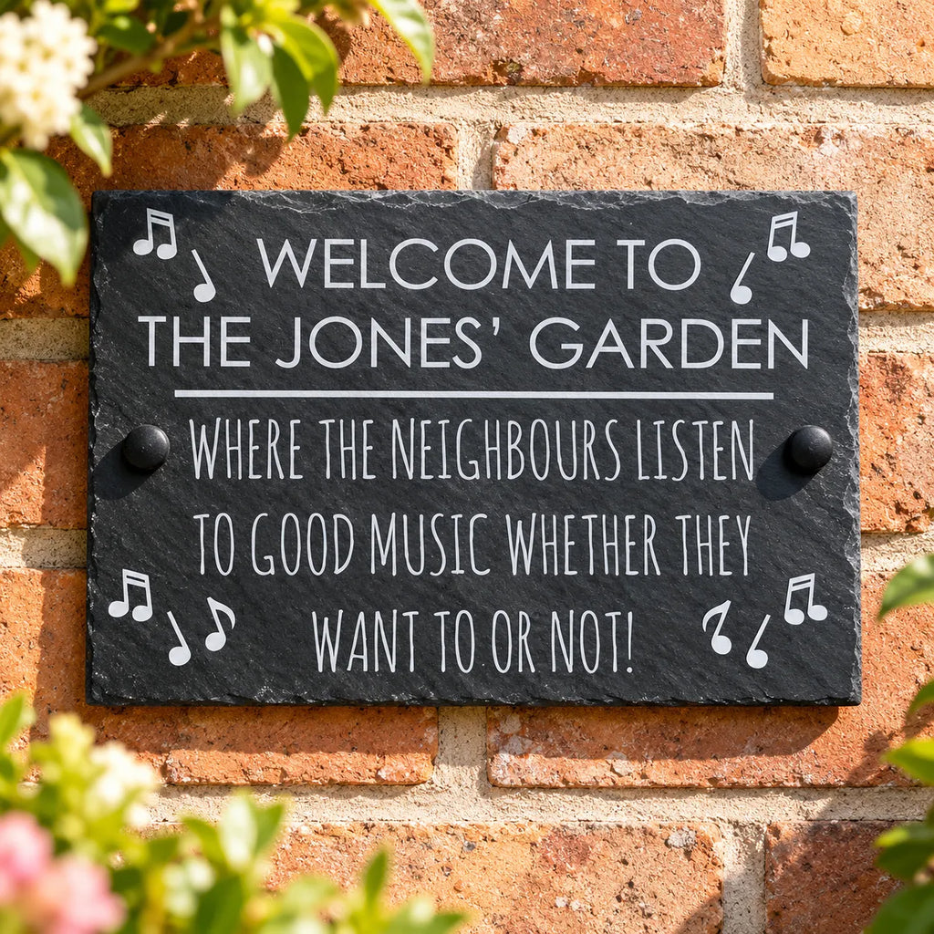 Welcome to Garden slate sign