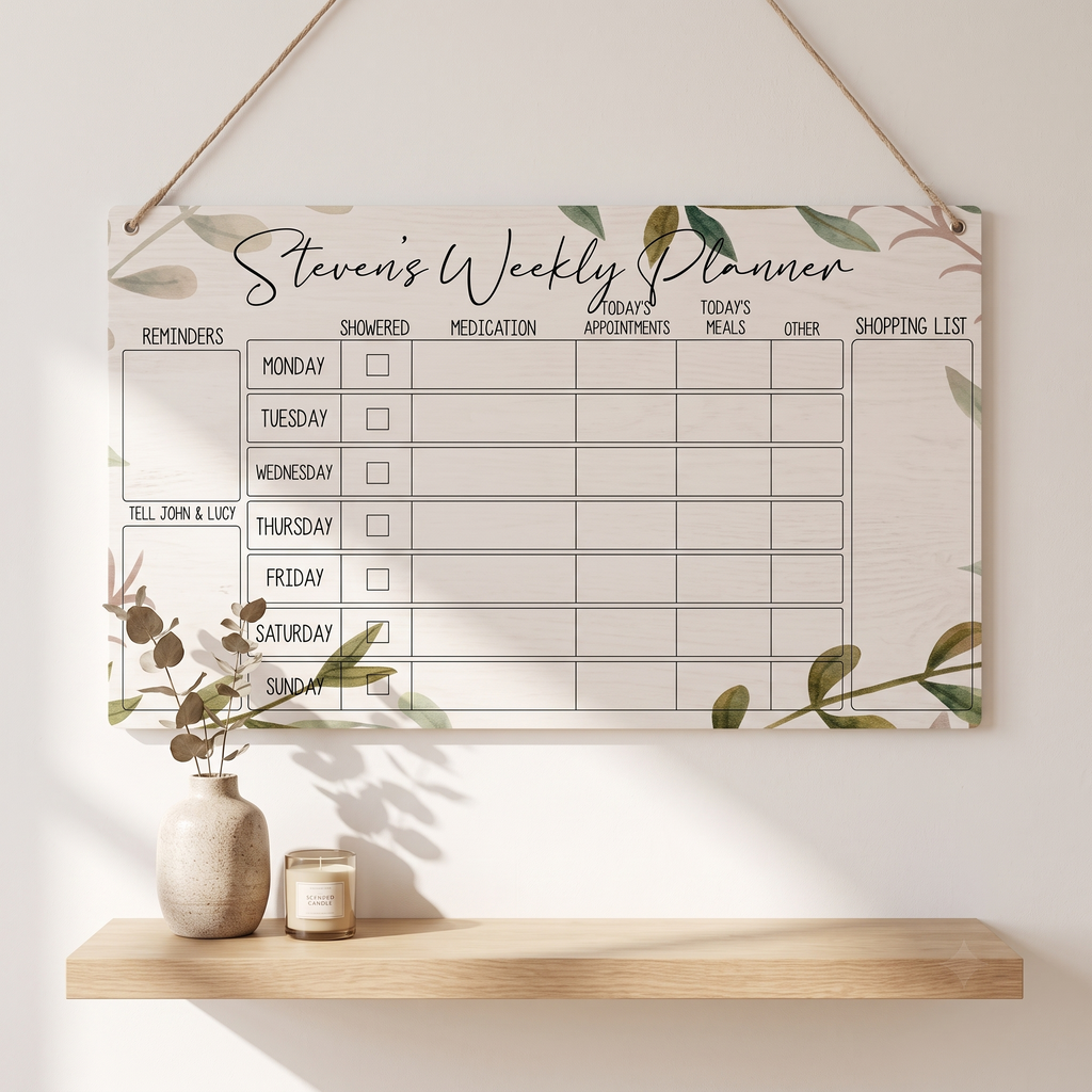Keep your health and wellbeing organised weekly planner