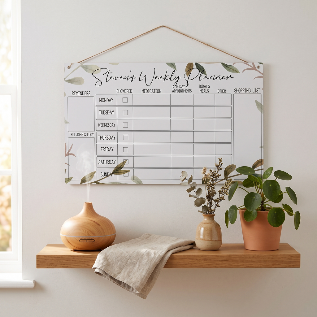 Keep your health and wellbeing organised weekly planner