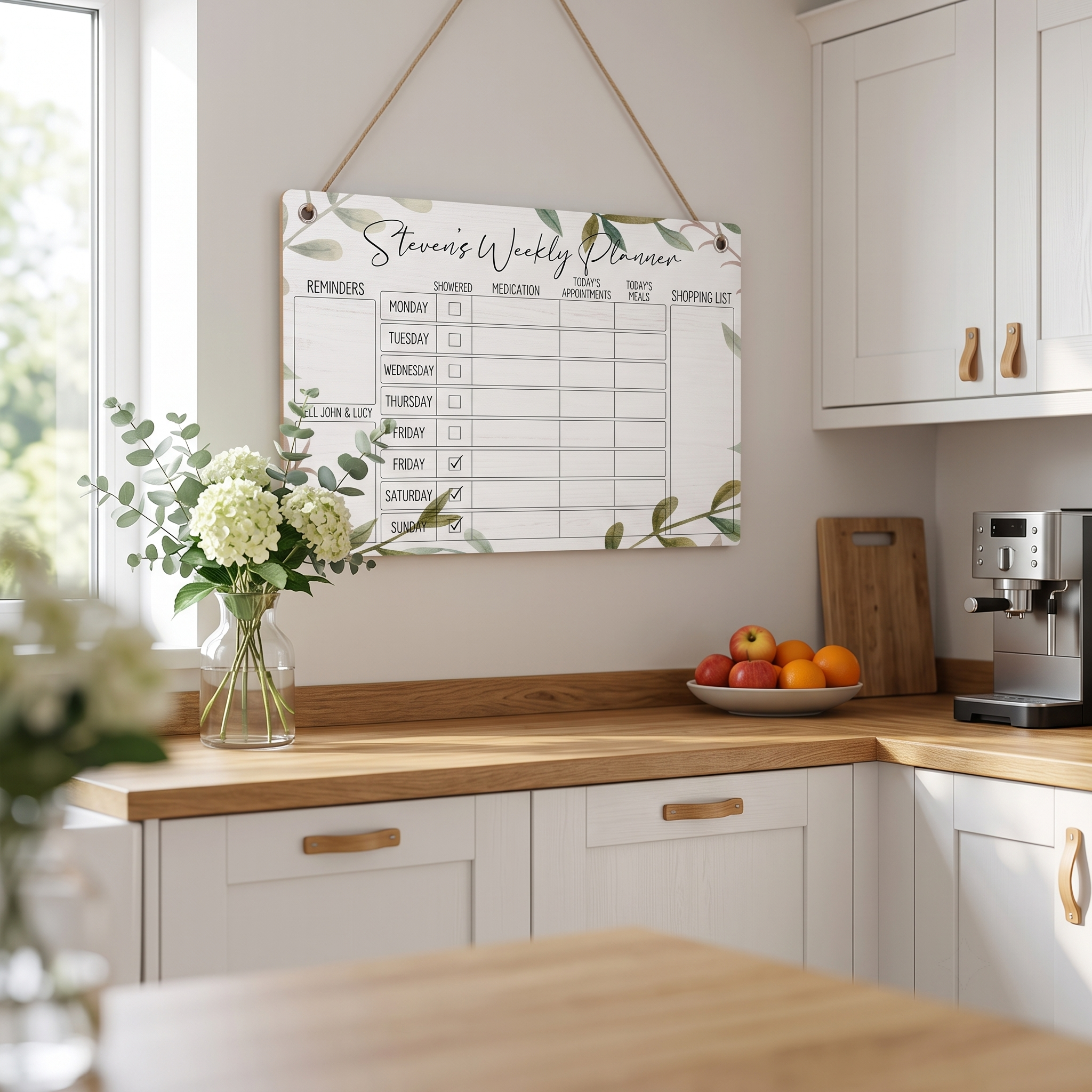 Keep your health and wellbeing organised weekly planner