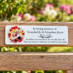 Acrylic poppy wreath bench memorial plaque