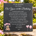 Bear Birthday Memorial plaque 3 Pink Balloons