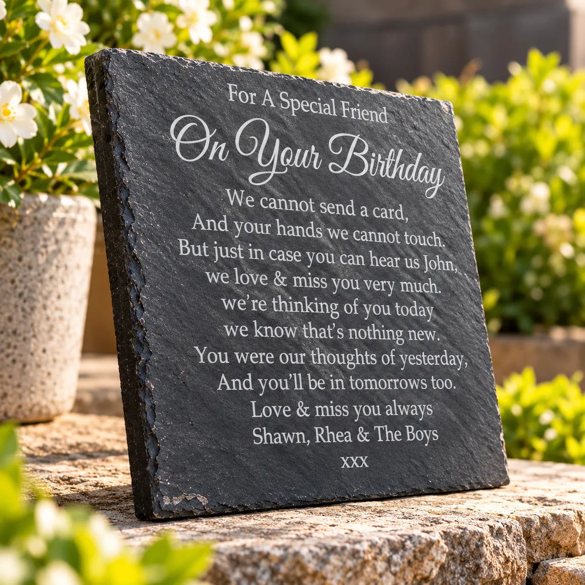 Birthday memorial plaque
