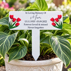 Acrylic Tulip plant pot memorial plaque