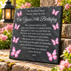 Butterfly Birthday memorial plaque Pink