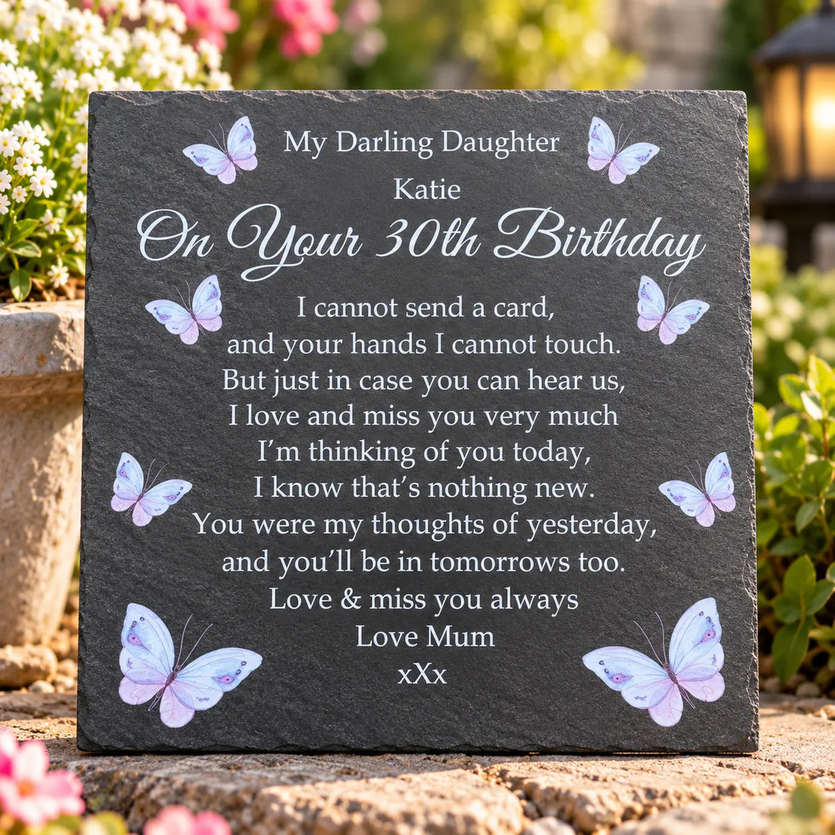 Butterfly Birthday memorial plaque