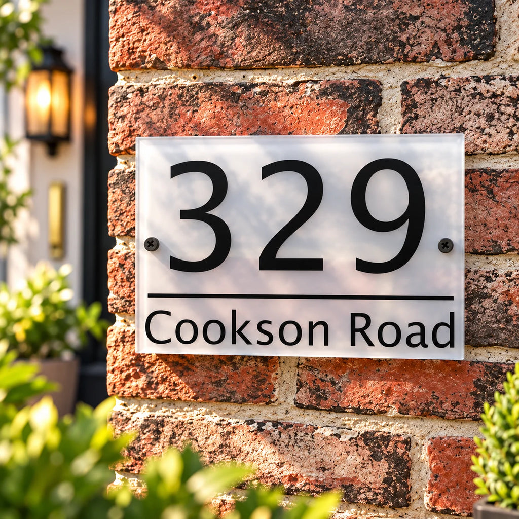 Plain divider acrylic house sign