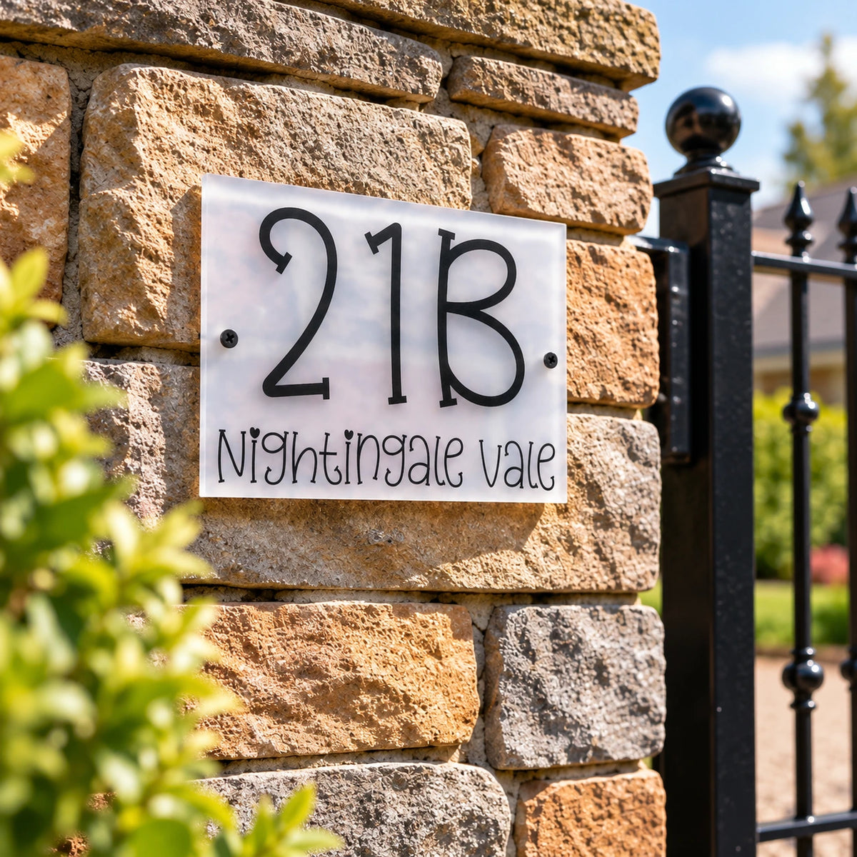 Heart style font acrylic house sign