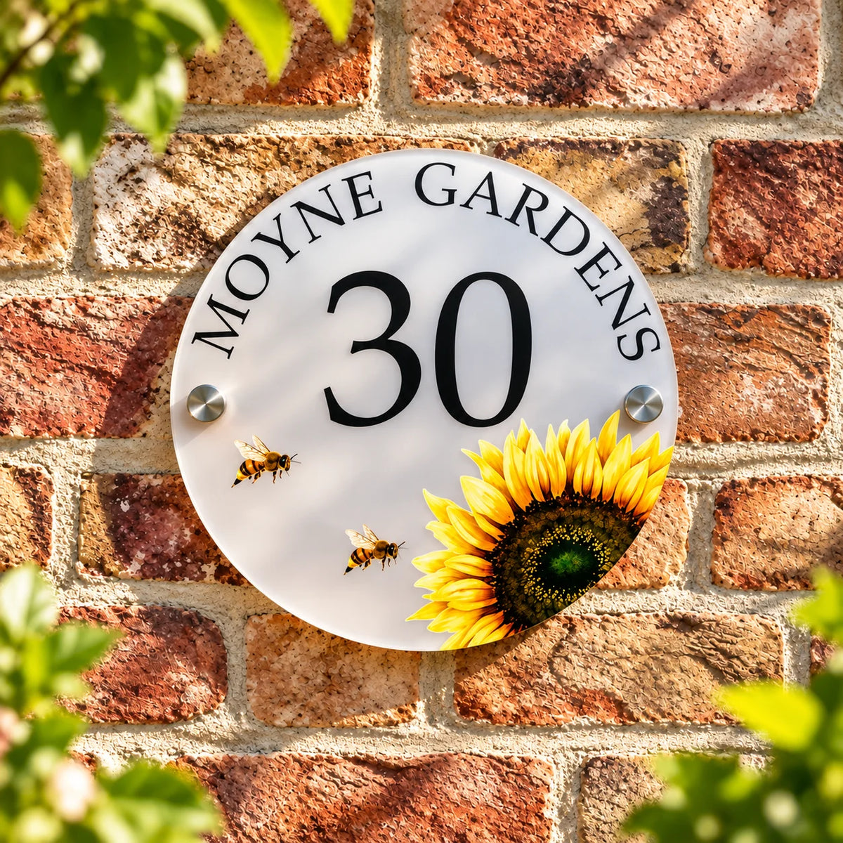 Sunflower acrylic house sign