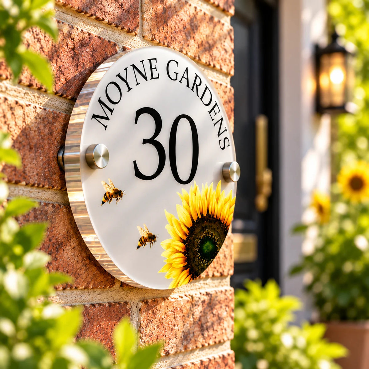 Sunflower acrylic house sign