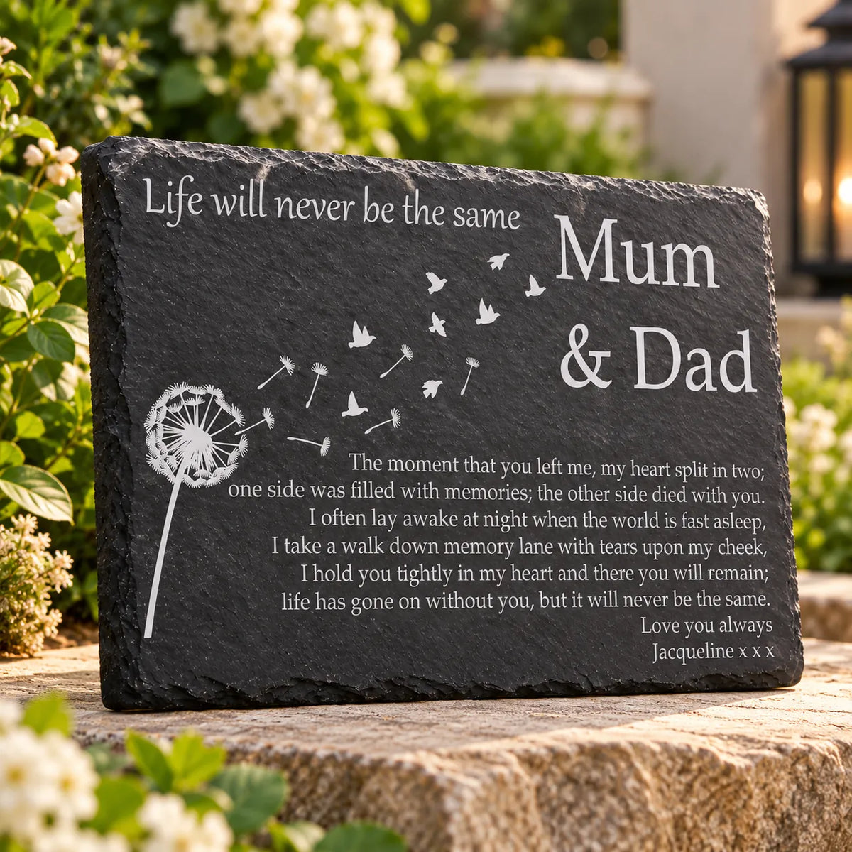 Dandelion memorial plaque