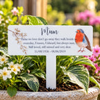 Acrylic Robin plant pot memorial plaque
