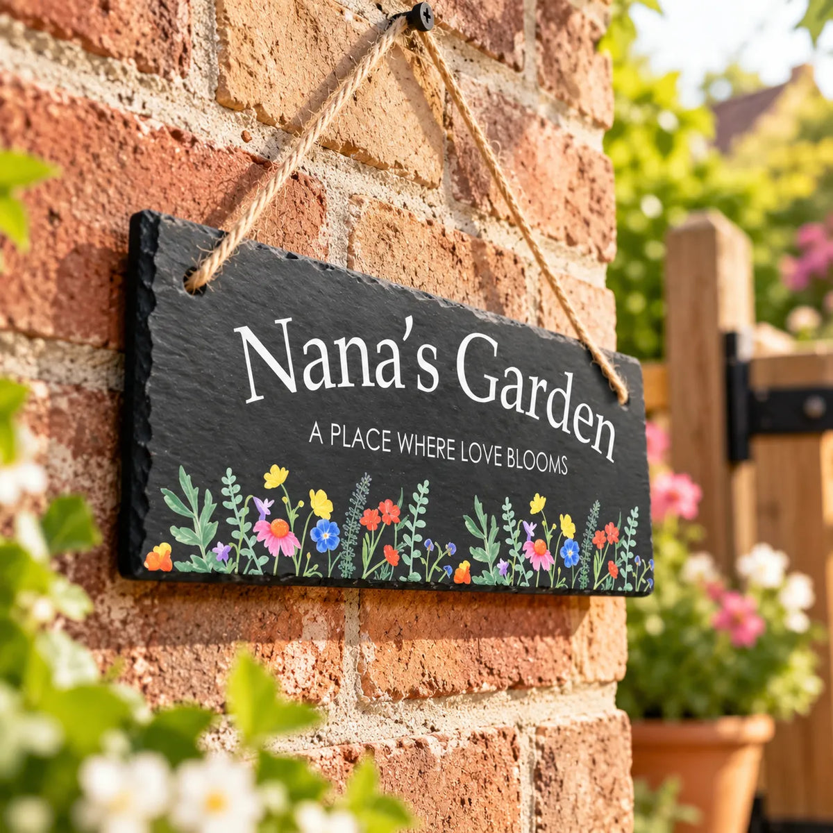 A place where love blooms garden slate sign