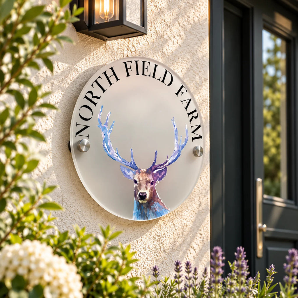 Deer acrylic house sign