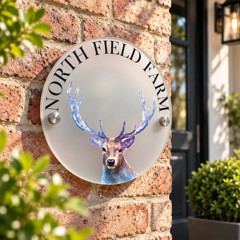 Deer acrylic house sign