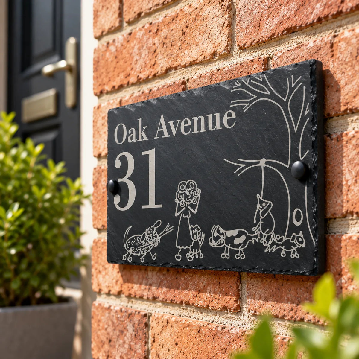 Crazy dog lady slate house sign