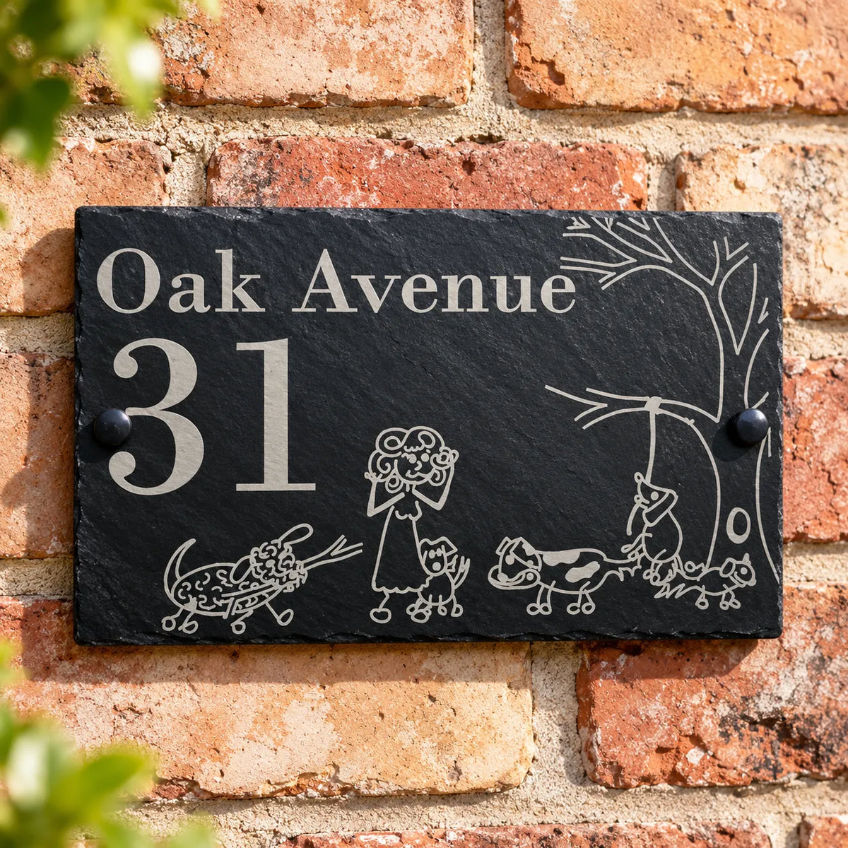 Crazy dog lady slate house sign