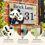 Panda acrylic house sign