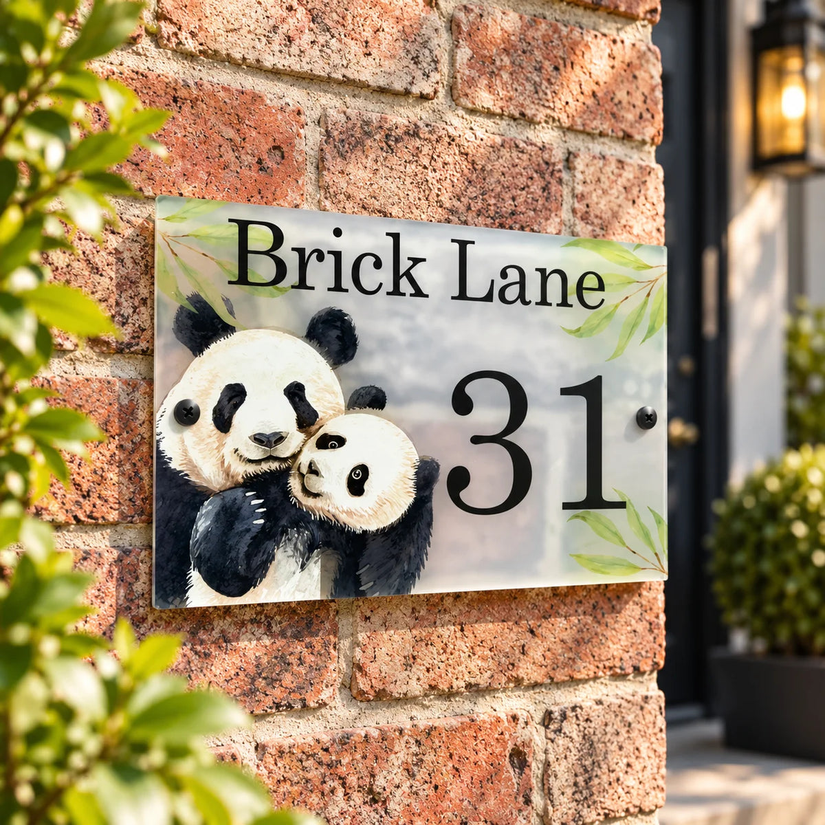 Panda acrylic house sign
