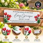 Acrylic tulip bench memorial plaque