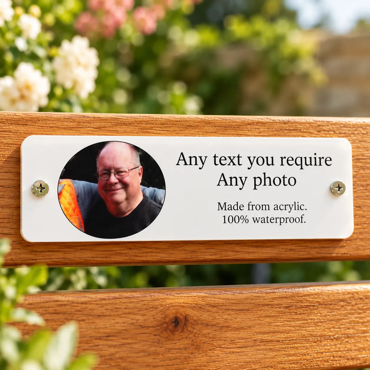 Acrylic Design your own bench memorial plaque