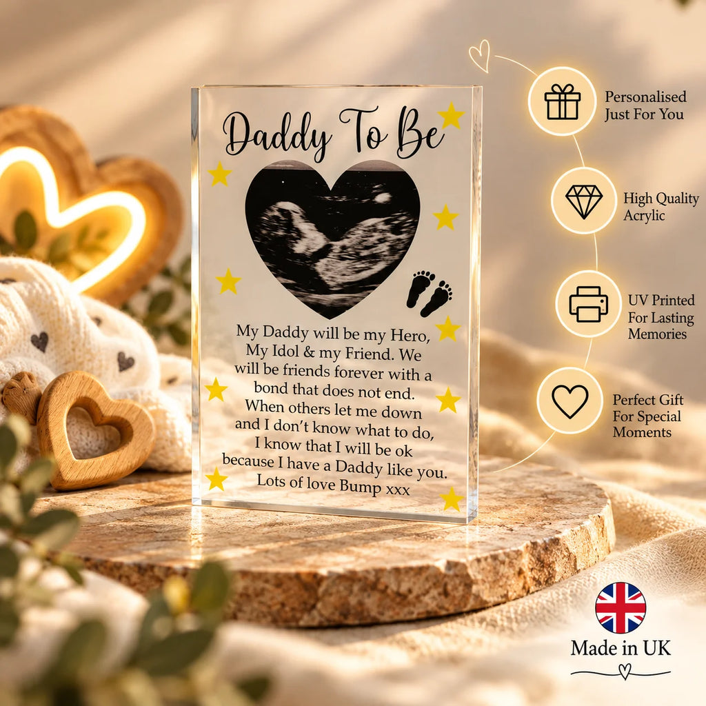 Daddy to be Baby scan acrylic block