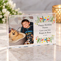 Birthday floral border acrylic block