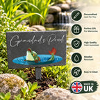 Garden pond slate sign