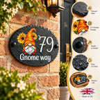 Oval Gnome slate house sign