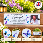 Acrylic bench picture memorial plaque - Butterflies