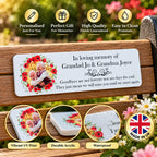 Acrylic poppy wreath bench memorial plaque