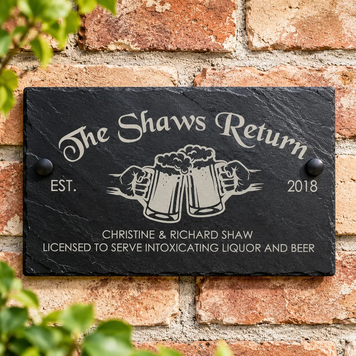 Garden beer slate sign