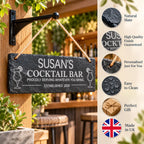 Cocktail bar garden slate sign