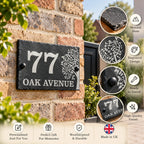 Tree slate house sign