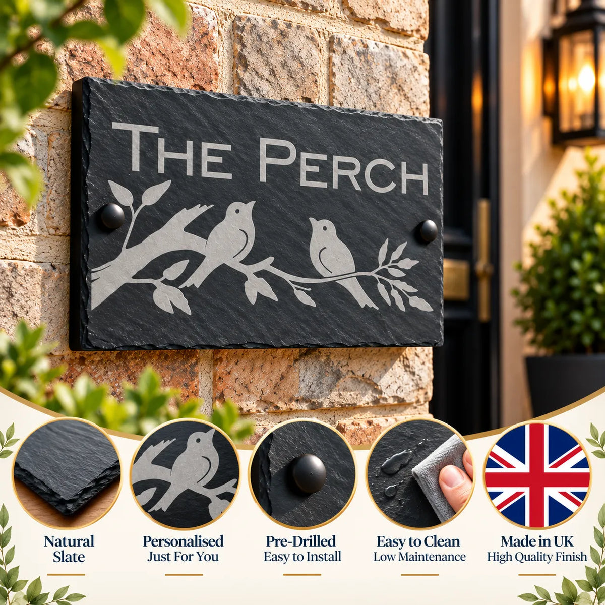 Bird slate house sign