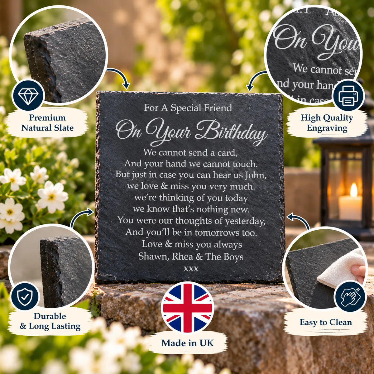 Birthday memorial plaque