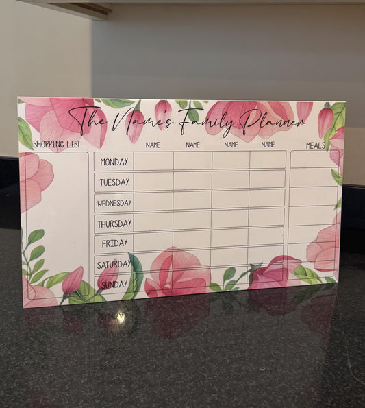 Family weekly planner Pink