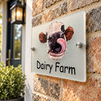 Funny cow acrylic house sign