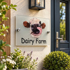 Funny cow acrylic house sign