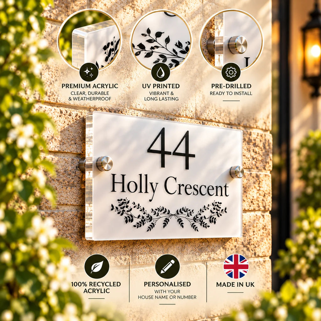 Ivy divider acrylic house sign