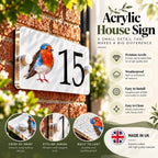 Acrylic house sign robin small