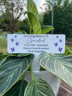 Acrylic Purple Butterflies plant pot memorial plaque