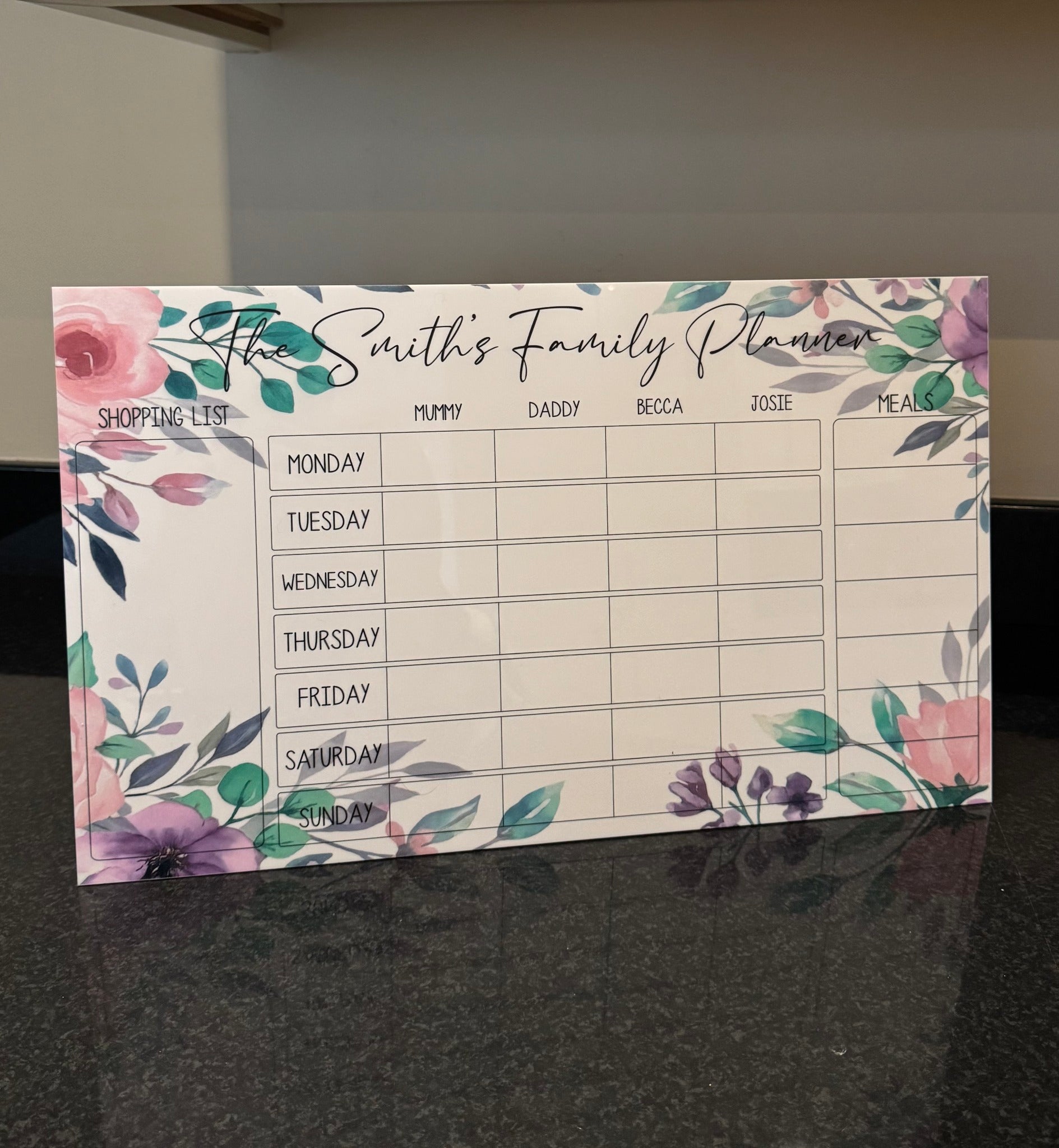Family weekly planner Purple