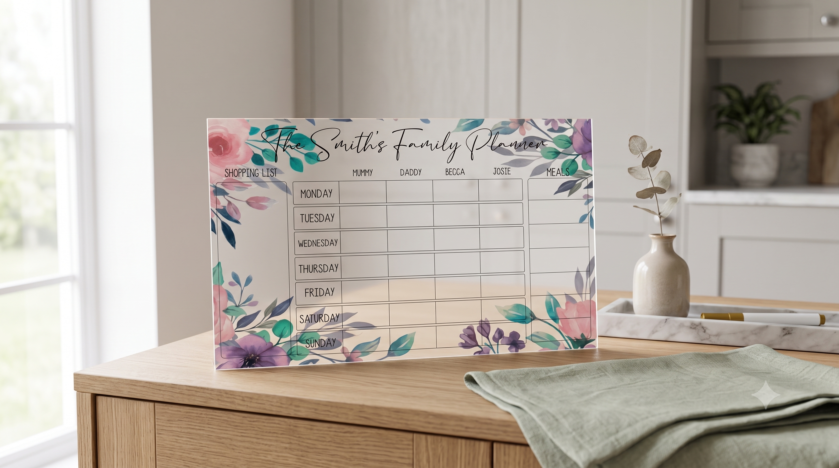 Family weekly planner Purple