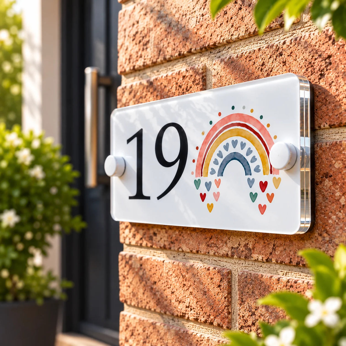Acrylic house sign rainbow small