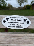 Gold and Silver Bench Memorial Plaque - Robin Circle
